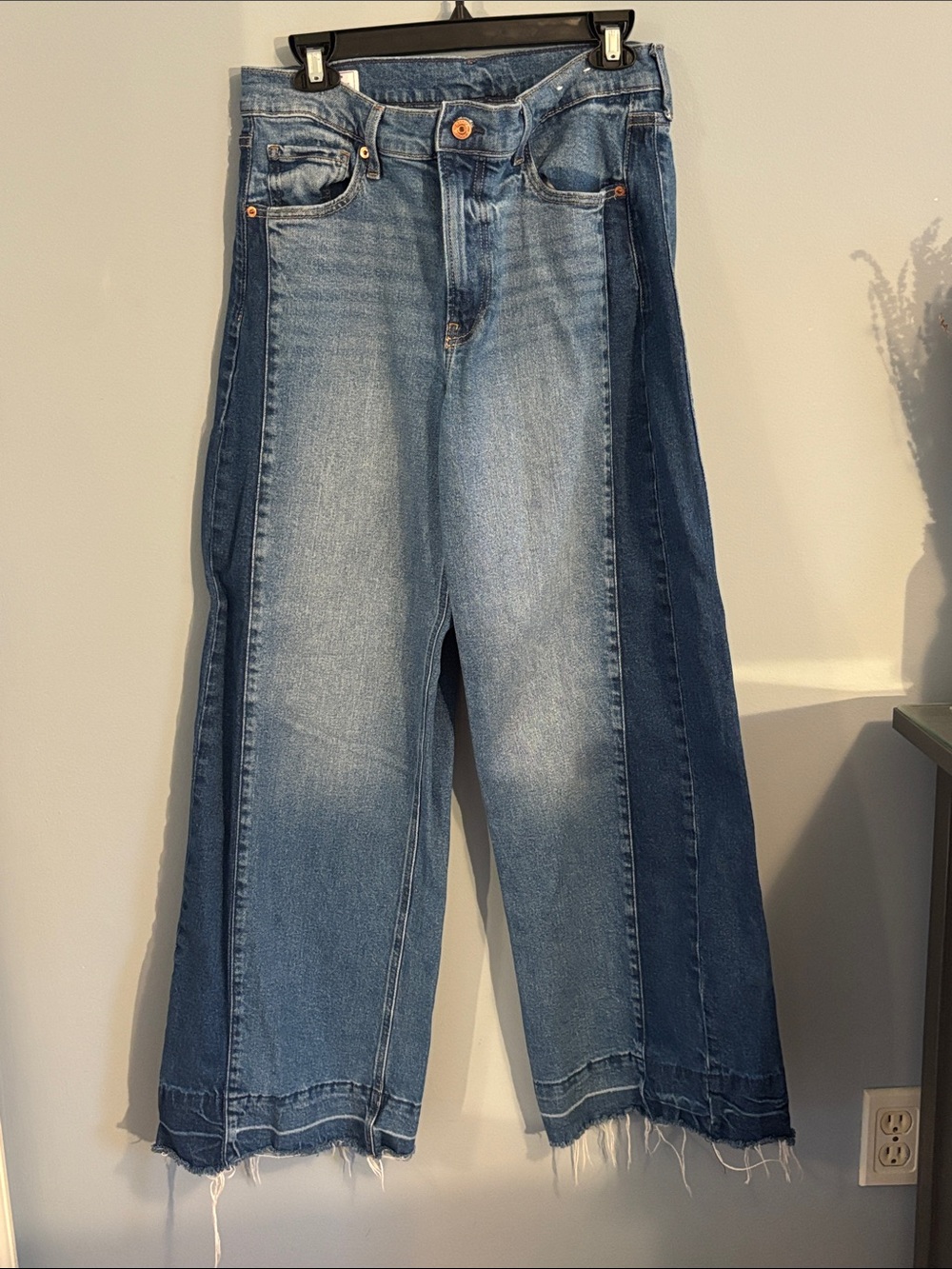 GAP Two-Tone Blue Wide Leg Jeans with Side Panels